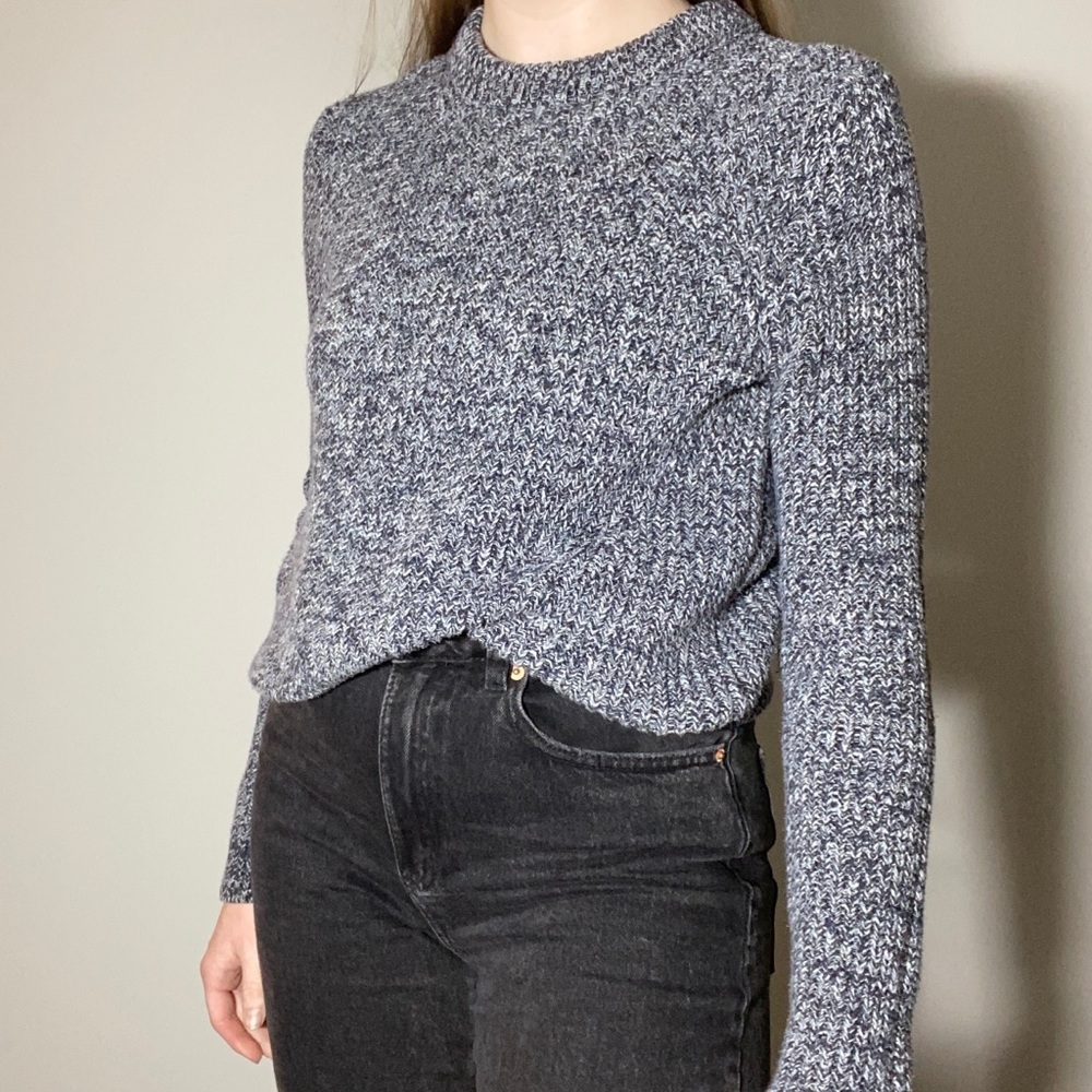 Navy Blue Knit Pullover Sweater